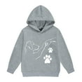 thumbnail image 2 of ZHOGXU Big Kids Girls Hoodies Long Sleeve Cartoon Print Fashionable Loose Fit Sweatshirt For Casual Daily Wear Grey 3-4 Years, 2 of 3