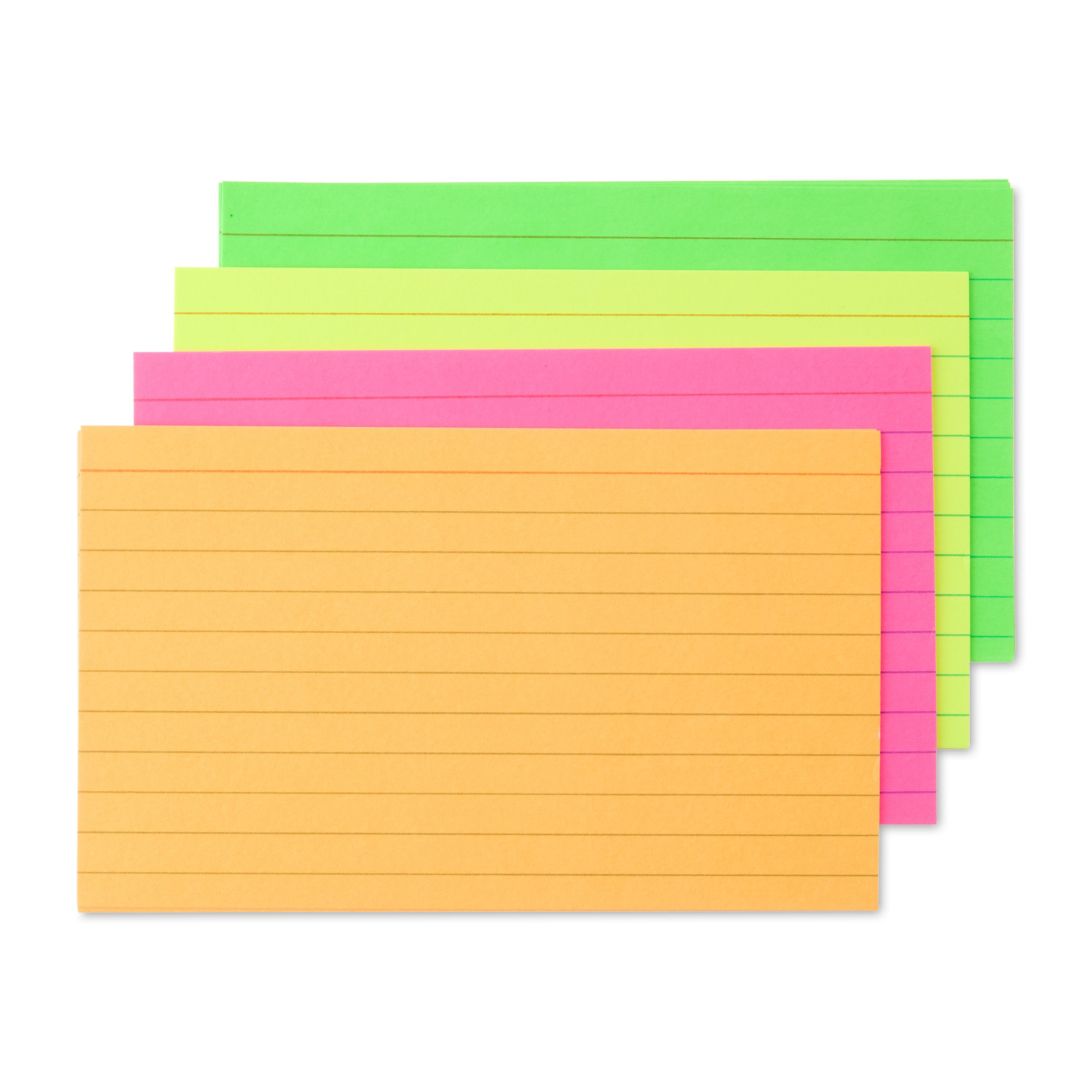 Tarjetas de índice rayadas Pen+Gear, colores neón surtidos, 300 unidades, 3" x 5" 3