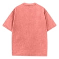thumbnail image 4 of Qwertyu Men's Vintage Washed Oversized Cotton T Shirts Loose Fit Short Sleeve Casual Streetwear Unisex Tops Orange M, 4 of 5