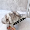 thumbnail image 3 of Dteck iPhone 11 Case 6.1-inch, Cute Girly Soft Warm Faux Fur with Tiger Tail Protective Shockproof Case for Girls Women Cover for Apple iPhone 11, Brown, 3 of 4