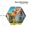 thumbnail image 2 of KLL Drink Coasters Set Hexagon of 4,PU Leather Absorbent Coasters Set Decorative Coffee Cup Coasters Housewarming Gift for Home Decor-Cozy Cartoon Backyard, 2 of 5