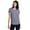 Blue Grey, variant on Women's Short Sleeve Henley Breathable Closed Mesh Tee