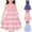Pink, variant on Zwiiyzr 4-14Y Little Girls Summer Dress Striped Sleeveless Swing Sundress Kids Casual Floral A-Line Dress Dark Blue