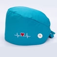 thumbnail image 3 of 2 piezas gorra médica estampada para mujer con botones turbante gorro bouffant banda para el sudor Yuyangstore gorras de mujer, 3 of 7