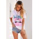 thumbnail image 2 of ABPHQTO Camiseta desgastada con estampado de labios y letras blancas para mujer, 2 of 5