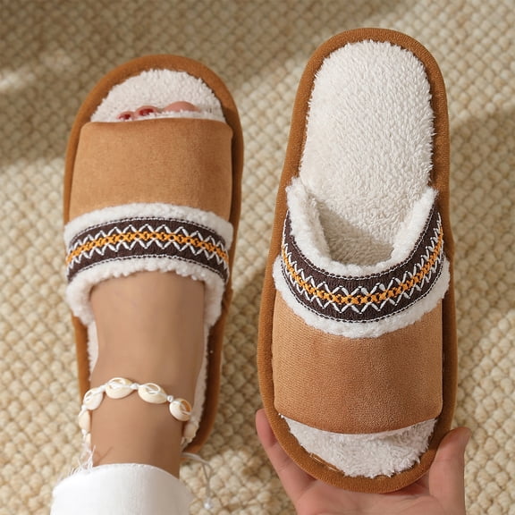 Willtoo Cute Slippers for Women with Memory Foam Open Toe Fuzzy House Slippers Indoor Outdoor Anti-Skid Softd Sole Slides