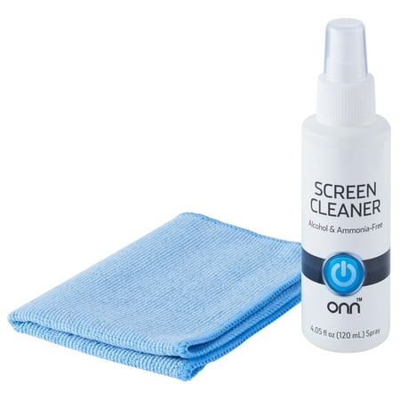 Onn Electronic Screen Cleaning Kit, 120 Ml Soution And Microfiber