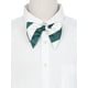 thumbnail image 4 of INSPIRAR CHIC Corbatas de moño preatadas de rayas gruesas para hombres, corbatas de satén ajustables para bodas formales en verde y blanco, 4 of 4