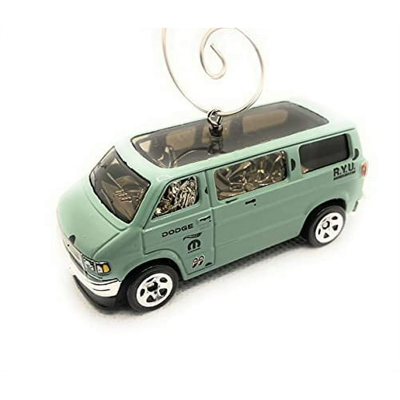 Dodge Van with Go Kart Christmas Ornament 1:64 Green