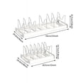 thumbnail image 6 of TEAMD Expandable Pot Lid Organizer,Expandable Pot and Pan Organizer for Cabinet,Dish Drainboard, and Pull-Out Drawer,Plates, Platters, Bakeware,White, 6 of 6