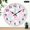 10x10in, variant on Patifu Wall Clock Battery Operated, Pink Roses Print, Wall Decor for Linving Room, Lobby Corridor Dining Room Bedroom Office Classroom