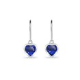 thumbnail image 2 of Created Blue Sapphire 6mm Heart Bezel Dangle Leverback Earrings in Sterling Silver, 2 of 3