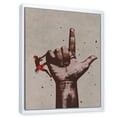 thumbnail image 2 of Designart Doigt pointant vers le haut signe avec grimpeur ART MURAL À CADRE FLOTTÉ, 2 of 4