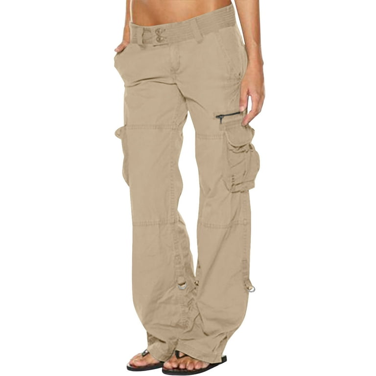 HAPIMO Cargo Sweatpants Jogger Cuff Pants for Women Clearance