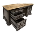 thumbnail image 6 of Executive Credenza Desk Writing Table With Solid Wood Plank Top Brown, 6 of 12