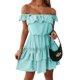 thumbnail image 1 of Txlixc Vestido de Mujer con Hombros Descubiertos, Color sólido, sin Mangas, con Volantes, de Longitud Media, para Fiesta, Club Txlixc Home Furnishing, 1 of 5