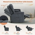 thumbnail image 4 of Loveseat Recliner, Manual Reclining Loveseat with Console, 68'' Wall Hugger Reclining RV Theater Seats, Double Recliner Loveseat with Cup Holder and Side Pocket for Living Room, 4 of 7