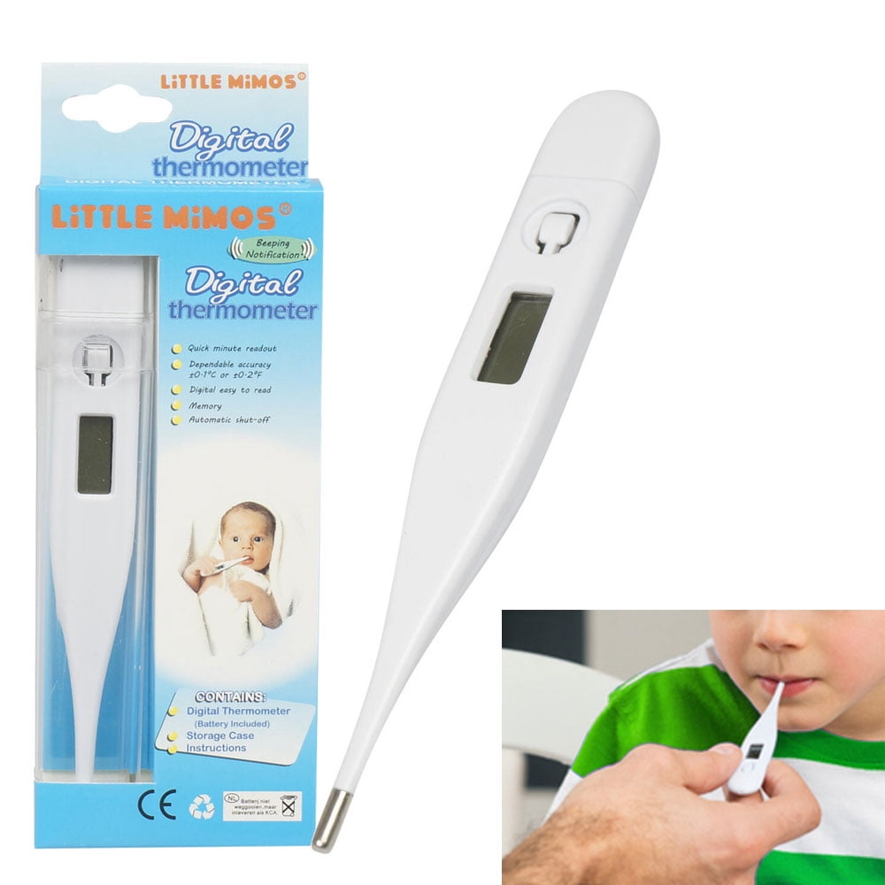 Accurate and Fast Readings with Fever Indicator Pstarts Baby Adult Household Electronic Precision Soft Head Thermometer with Beeper for Rectal and Oral Blue Digital LCD Body Thermometer 