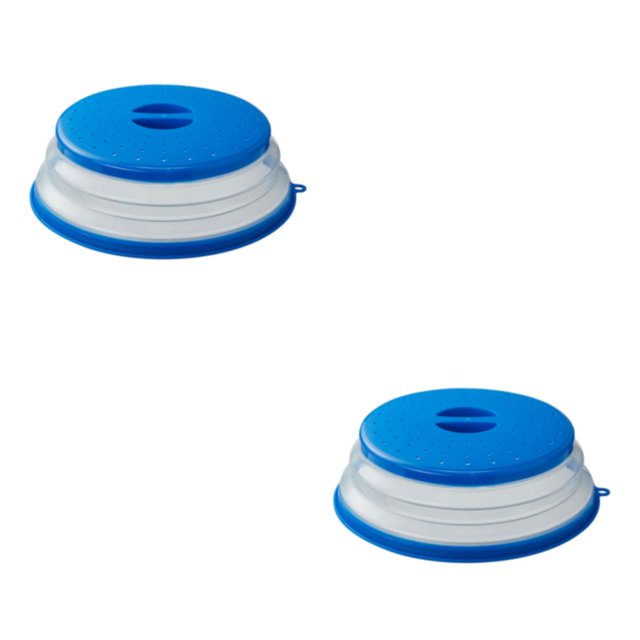 Toystoory 1Pcs Microwave Plate Cover Oven Plate Covers Guard -proof Microwave Cover Splatter Folding for Vegetables Azul 2Conjunto