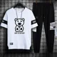 thumbnail image 3 of Conjuntos de pantalones Ropa deportiva Ropa de hombre Chándal estampado Camiseta blanca Sudadera para hombre Trajes deportivos Estilo coreano Xl holgado, 3 of 5