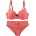 thumbnail image 2 of Summer Deal! Kctiaxy Red Bra and Panty Sets for Women Plus Size Seamless Bra Solid Color Push Up Supportive Full Coverage Breathable Everyday Bras, 2 of 6