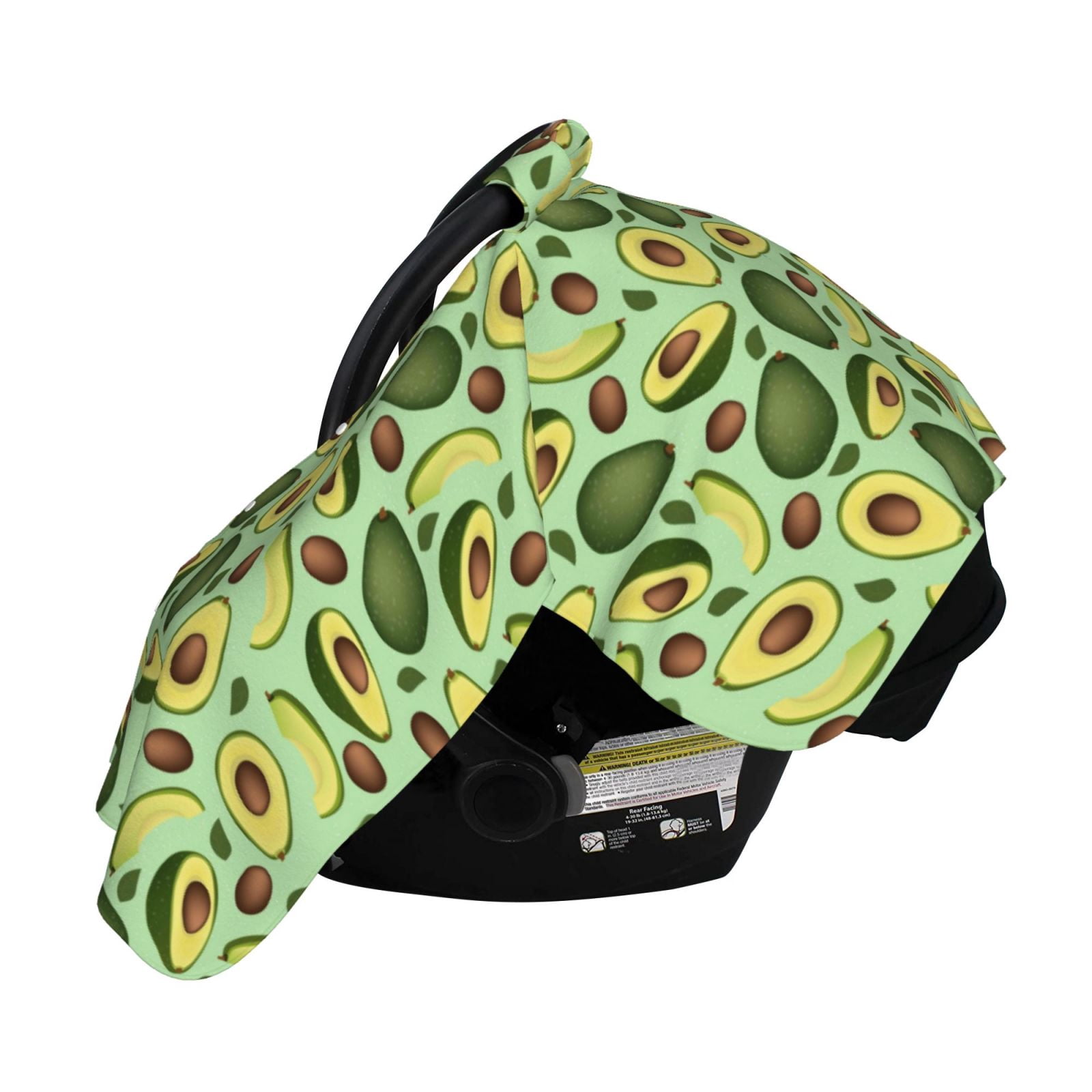 Naloa Avocado With Seeds Baby Car Seat Cover, Breathable Baby Carrier Cover, Multiuse Baby Carrier Cover & Nursing Breastfeeding Cover
