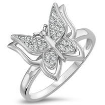 Sterling Silver 925 Women's Butterfly Ring