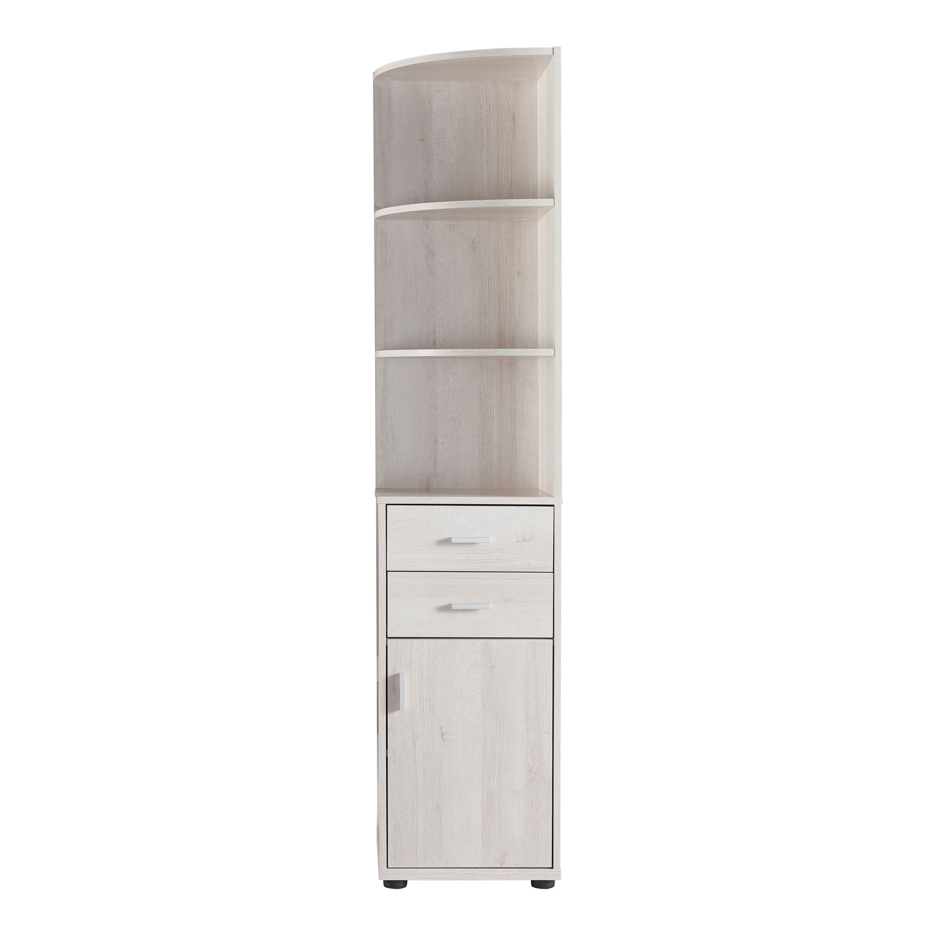 Furniture of America Study Modern Corner Bookcase, White Oak
