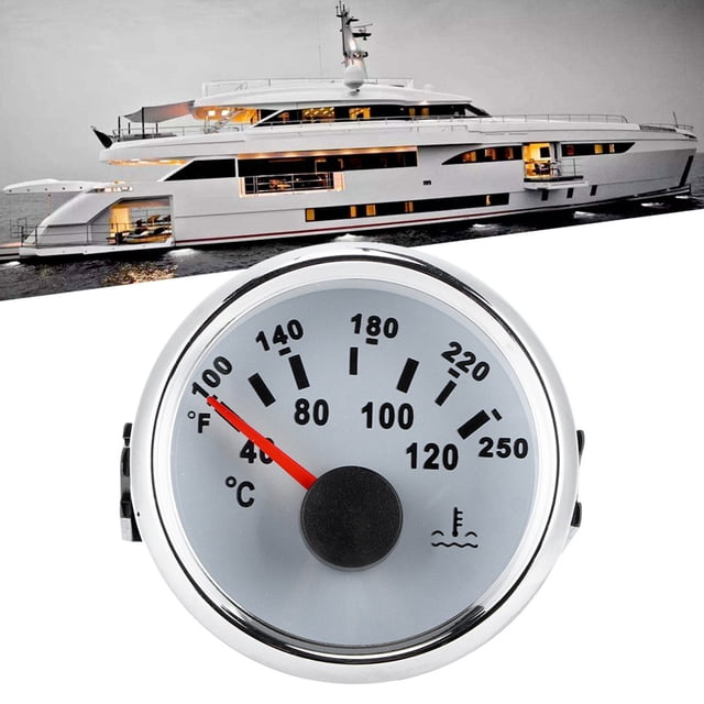 Marine Engine Water Temperature Gauge Waterproof Temp Meter for Boat RV