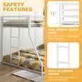 thumbnail image 4 of Sesslife Metal Twin Over Full Bunk Bed, Low Profile Metal Bunk Bed with Ladder and Full-Length Guardrail, Heavy-Duty Metal Low Bunk Beds For Teens Adults, No Box Spring Needed, White, 4 of 11