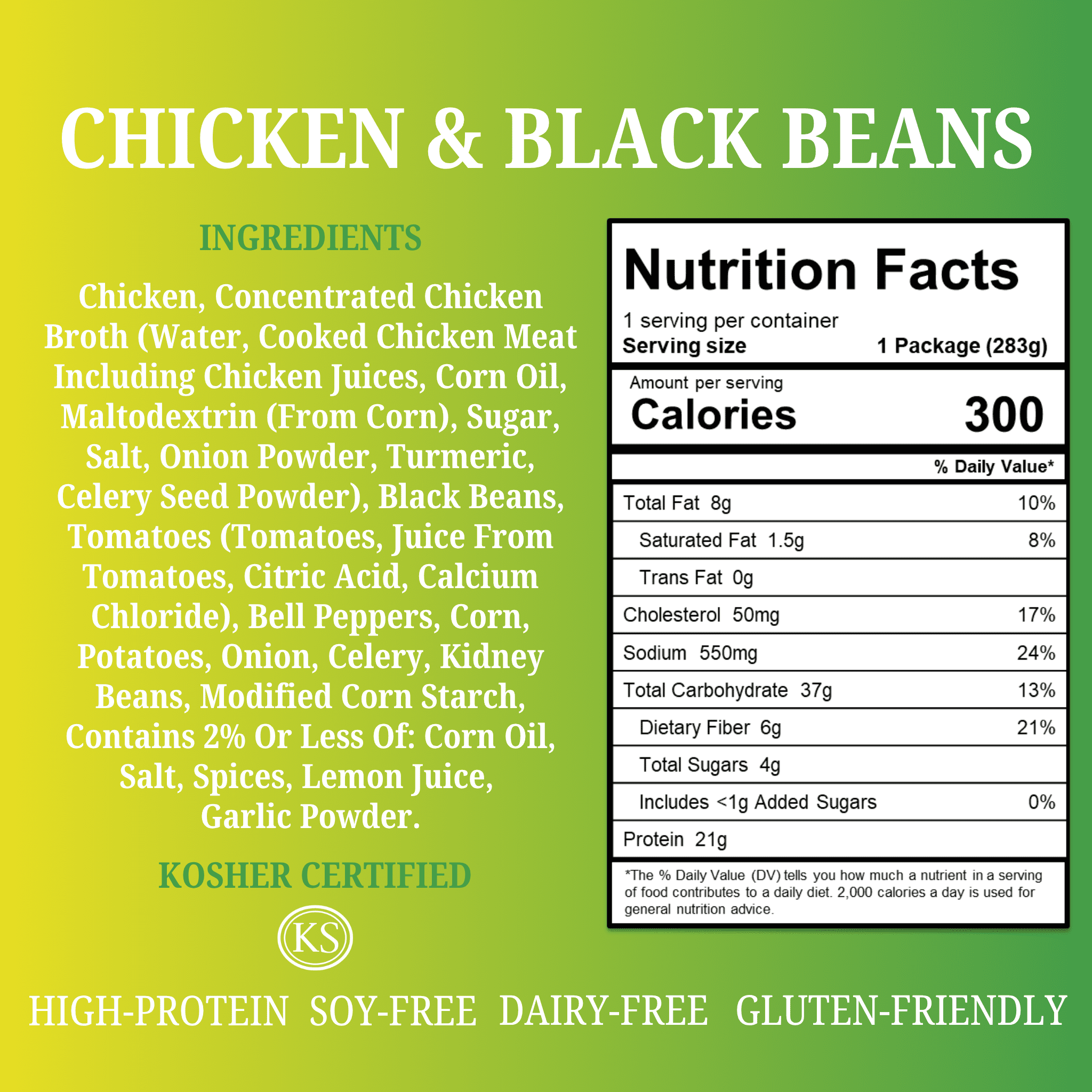 My Own Meals Chicken & Black Beans, Kosher, Shelf Stable, 10 OZ Pack of 6