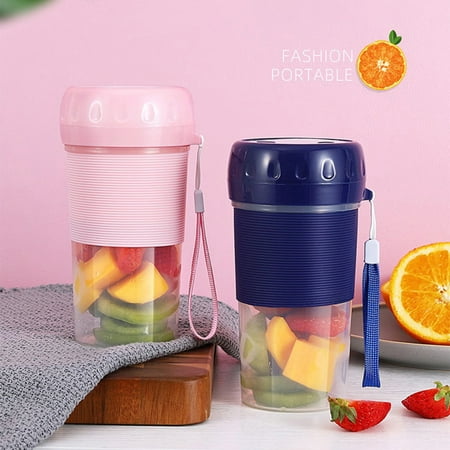 

Personal Blender Portable Travel Mini juice Mixer USB Rechargeable Electric Juicer Cup Blender Bottles 4 Blades Strong Power for shakes and smoothies