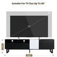 thumbnail image 5 of Modern TV Stand for 80'' TV with Double Storage Space & Media Console Table, Gaming Entertainment Center with Drop Down Door for Living Room & Bedroom, Black, 5 of 7