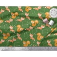 thumbnail image 2 of Soimoi Green Japan Crepe Satin Fabric Fox & Arrow Tribal Print Sewing Fabric Yard 42 Inch Wide, 2 of 3