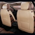 thumbnail image 3 of Leadwolf Front Car Seat Covers Leather for Citroen for C-Elysée 2008-Present 2 Seats Airbag Compatible Waterproof Premium Leather Front and Back Seat Protectors 2PCs with Headrest Beige, 3 of 5