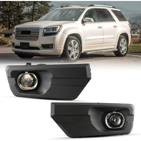 2Pcs Fog Lights for 2013 2014 2015 2016 GMC Acadia with H11 12V55W Bulbs Fog Lamps Replacement Included Wiring Kits & Switch,Clear Lens