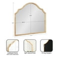 thumbnail image 6 of Kate and Laurel Leanna Modern Wide Horizontal Arch Wall Mirror, 32 x 28, Natural Wood, Wooden Arched Bathroom Mirror with Soft Scallops for Use as Cute Nursery Mirror or Fireplace Mantel Mirror, 6 of 9