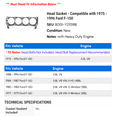thumbnail image 2 of Head Gasket - Compatible with 1975 - 1996 Ford F-150 1976 1977 1978 1979 1980 1981 1982 1983 1984 1985 1986 1987 1988 1989 1990 1991 1992 1993 1994 1995, 2 of 2