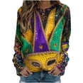 thumbnail image 2 of xixinqiwan Mardi Gras Tops for Women,Carnival Masks and Beads Graphic Tee Fat Tuesday Party Gift Tops, 2 of 5