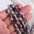thumbnail image 3 of U8MO 30pcs Colorful Crackle Crystal Glass 10x8mm Oval Cylinder Shape Loose Beads Lot-Green Yellow, 3 of 5