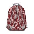 thumbnail image 4 of Geometric Plaid Backpack Striped and Checkered Fusion Design Stylish Students School Bag, 4 of 6
