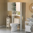 thumbnail image 3 of White Over the Toilet Standing Cabinet Organizer for Bathroom with Open Shelf, 3 of 7