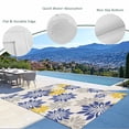 thumbnail image 3 of Geometric Flower Outdoor Rug for Patio/Deck/Porch, Non-Slip Large Area Rug 6 x 9 Ft, Vintage Country Floral Blue Yellow on Linen Indoor Outdoor Rugs Washable Area Rugs, Camping Rug Carpet Runner, 3 of 8