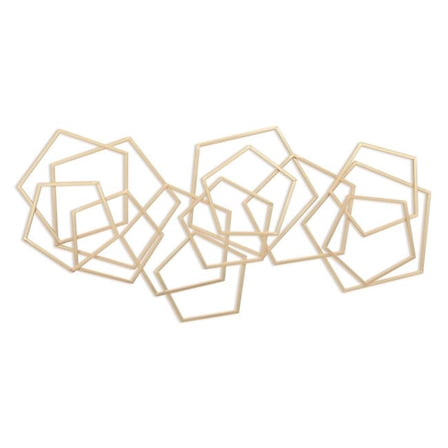 Cheungs 6092GD Astraga Multi Pentagon Metal Wall Art, Gold