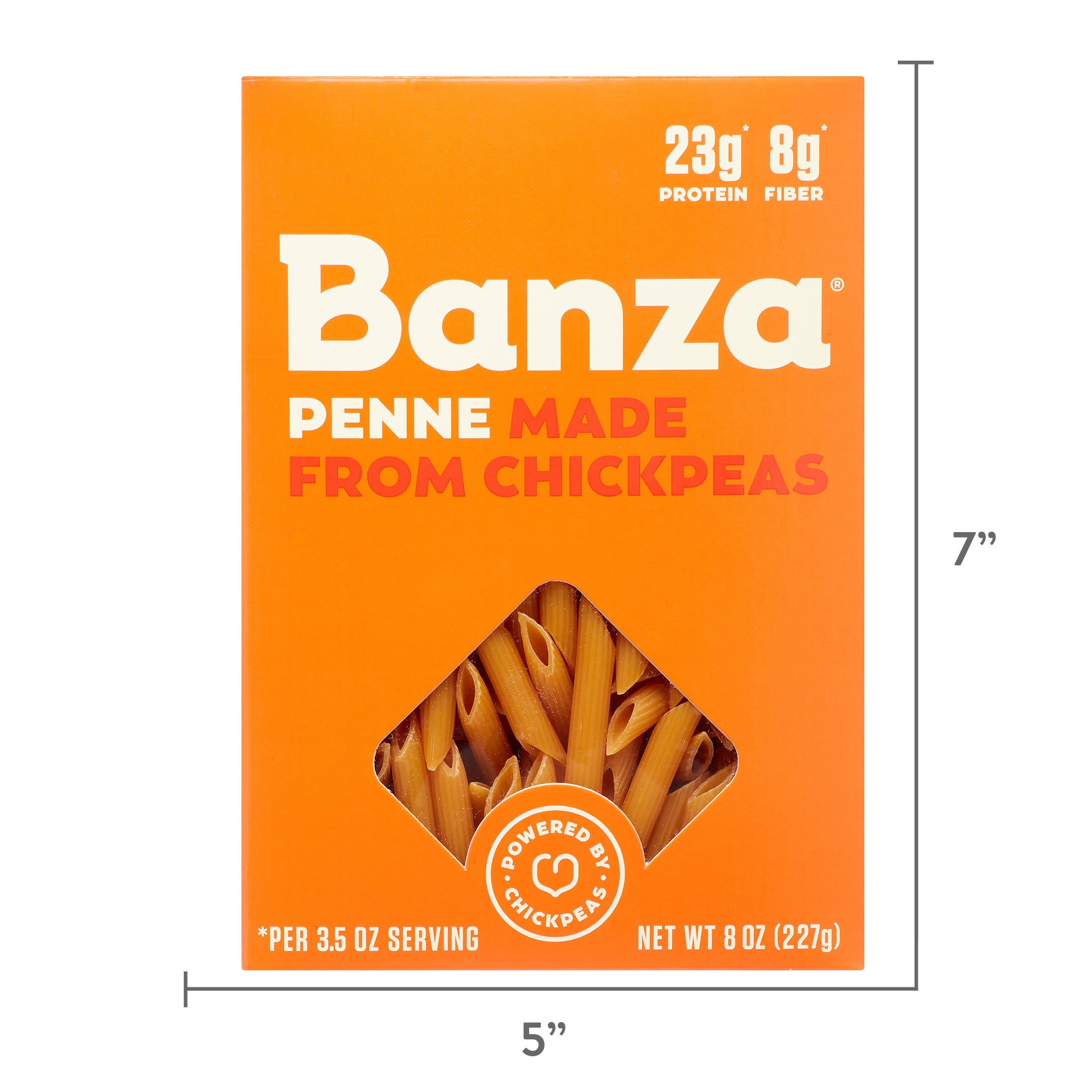 (6 pack) Banza Penne Pasta from Chickpeas - Gluten Free, High Protein, and Lower Carb Shelf-Stable Protein Noodles, 8oz