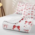 thumbnail image 4 of Erosebridal Classic Red Bow Bed Spread Queen,Ribbon Stars Queen Coverlet Set For Girls,3pcs, 4 of 7