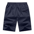 thumbnail image 5 of Men's Cotton Cargo Shorts, Elastic Drawstring Waist with Multi-Pockets, Casual Everyday Shorts for Men Athletic Casual Shorts Dark Blue 3XL, 5 of 8