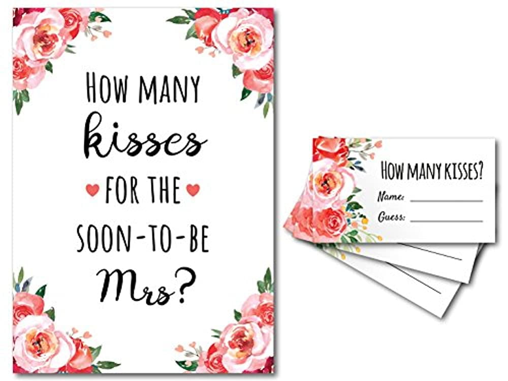 How Many Kisses for the SoonToBe Mrs ** Bonus Advice Card Greenery