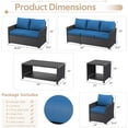 thumbnail image 6 of AECOJOY 7 Pieces Outdoor Furniture Set with Two Storage Boxes, Rattan Wicker Sectional Sofa Couch Patio Conversation Set, Black & Navy, 6 of 6