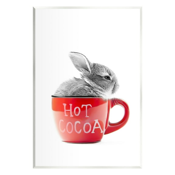 Stupell Industries Bunny in Red Mug Animals & Insects Painting Unframed Art Print Wall Art, 10 x 15